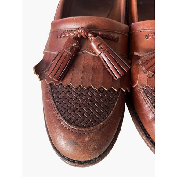 Allen Edmonds Cody LeatherTassel Kiltie Weave Loafers Men's Size 10 Brown - Picture 9 of 10